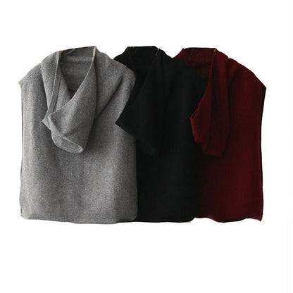 Damen Strickpullover mit Kapuze Kuschelfleece Norvielle
