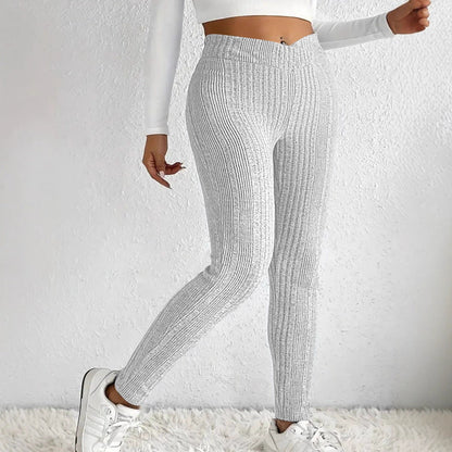 Damen Leggings Figurbetont Streifenmuster