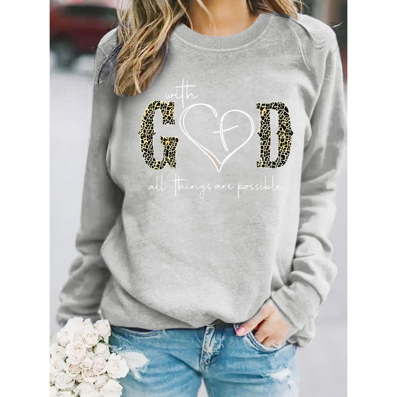 Damen Sweatshirt Kreatives Modedesign Motivierende Botschaft Grau