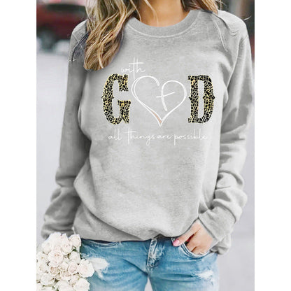 Damen Sweatshirt Kreatives Modedesign Motivierende Botschaft Grau