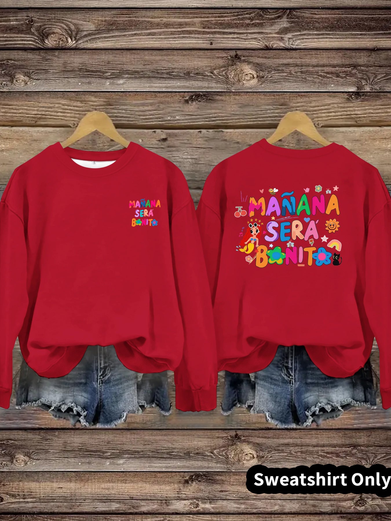 Damen Sweatshirt Verspielter Aufdruck Lässiger Schnitt Norvielle