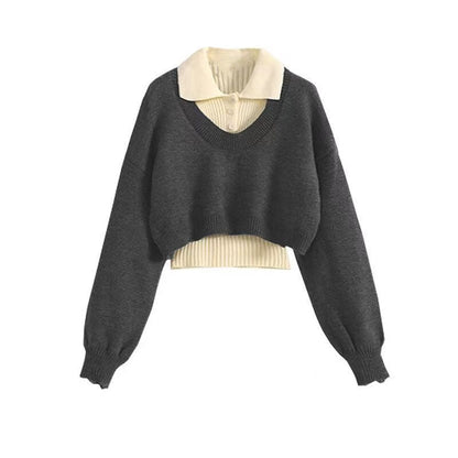 Damen Crop-Pullover Modisches Design Norvielle