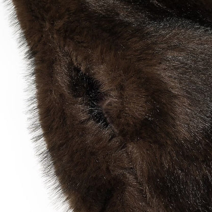 Damen Kunstfelljacke Weiches Innenfutter Eleganter Kragen