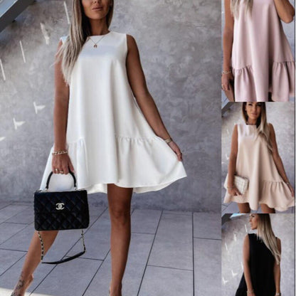 Damen Sommerkleid Rüschensaum Leicht Norvielle
