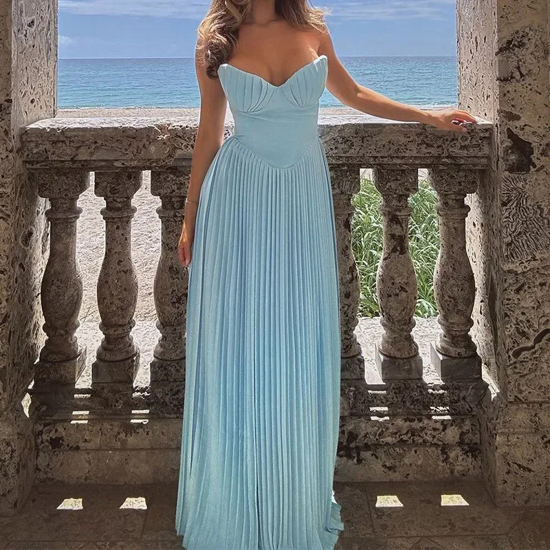 Damen Abendkleid Plissiert Norvielle Elegant - Norvielle