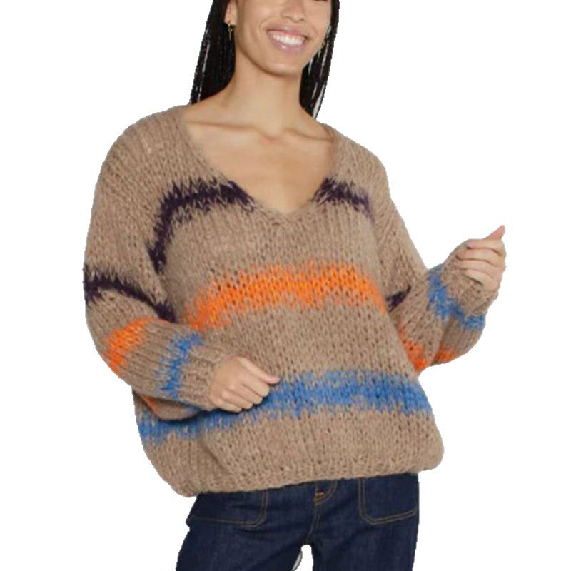 Damen Strickpullover Farbverlauf Norvielle