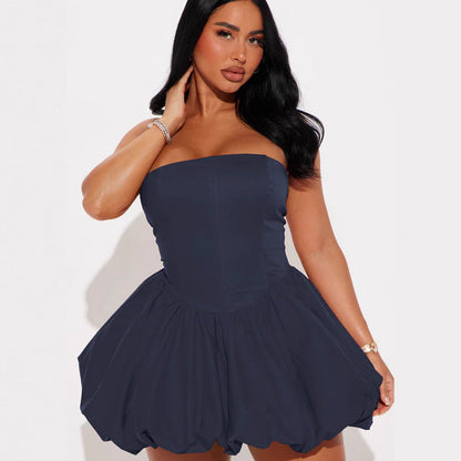 Damen Bustier-Kleid Voluminöser Rock Figurschmeichelnder Schnitt