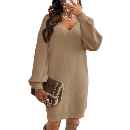 Damen Strickkleid Rückenausschnitt Schleife Norvielle