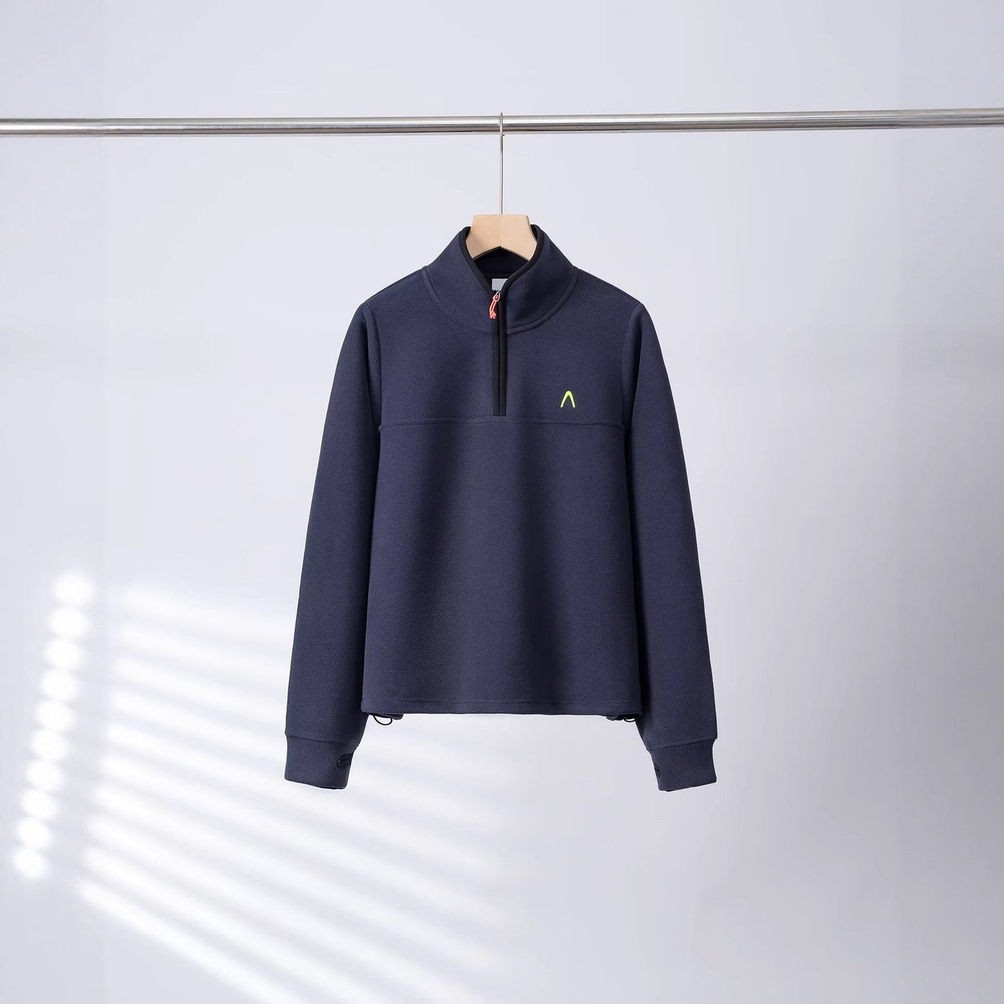 Damen Fleece-Pullover Halb-Reißverschluss Elastische Bündchen
