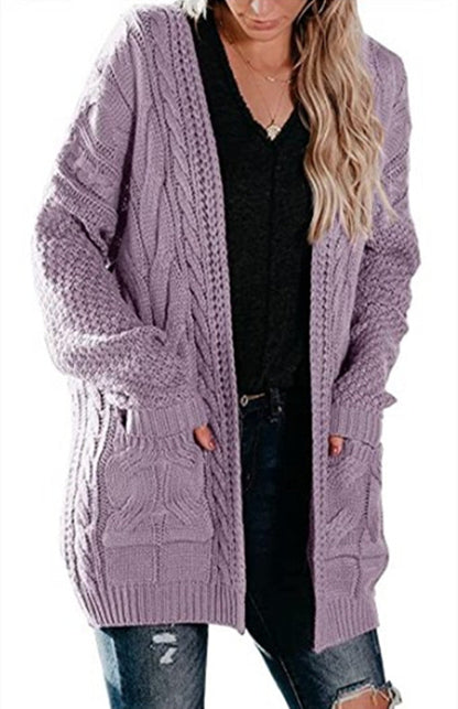 Damen Cardigan Grobstrick Strukturiert