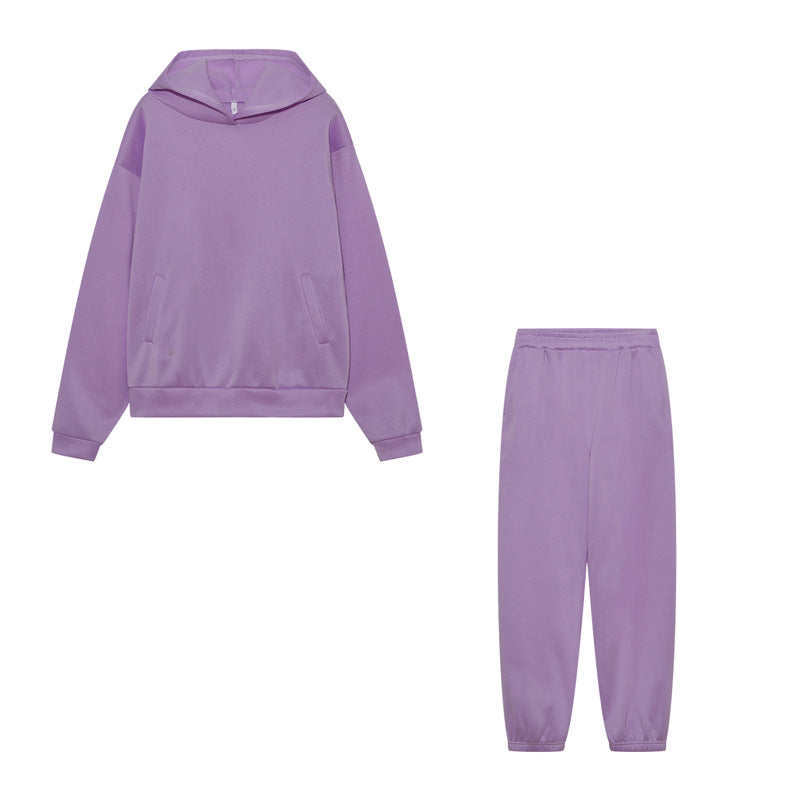 Damen Sportliches Hoodie Jogginghose Set Baumwolle