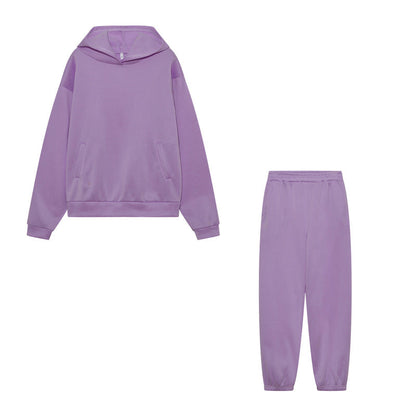 Damen Sportliches Hoodie Jogginghose Set Baumwolle