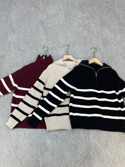 Damen Pullover Streifenmuster Norvielle