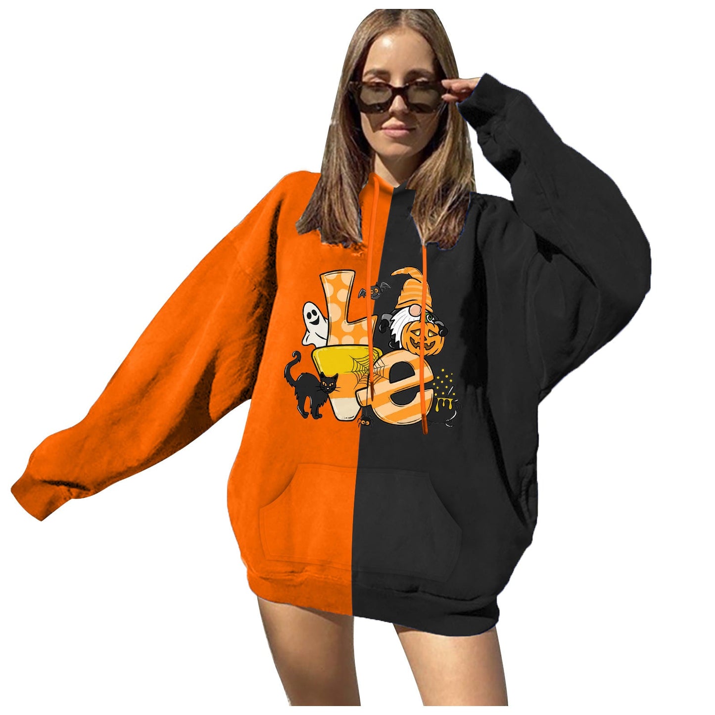 Damen Kapuzenpullover Halloween-Motiv Lässiger Schnitt - Norvielle