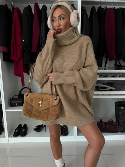 Damen Großer Rollkragenpullover Weiches Strick Norvielle