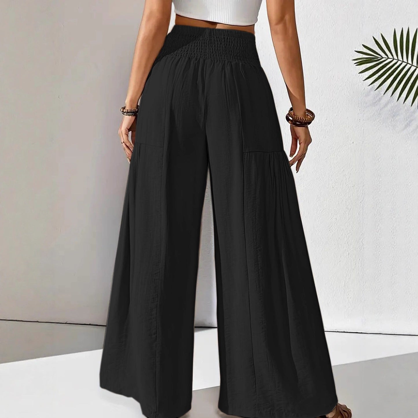 Damen Sommerhose Elastischer Bund Eingrifftaschen Norvielle
