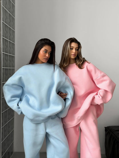 Damen Oversized Sweatshirt und Jogginghose Set Norvielle