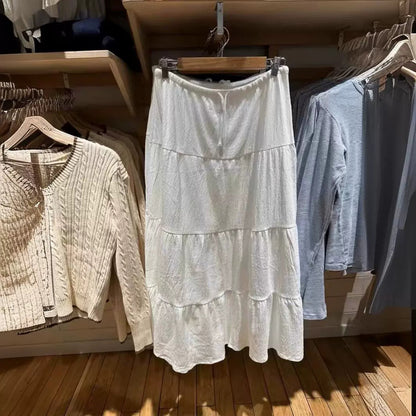 Damen Maxi-Rock Voluminöses Stufen-Design Norvielle