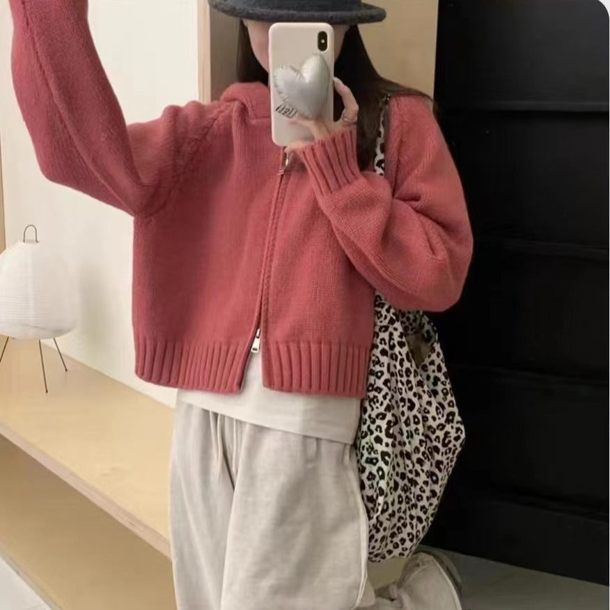 Damen Hoodie-Cardigan Kuschelig Reißverschluss Große Taschen Norvielle - Norvielle
