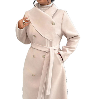 Damen Wollmantel Eleganter Doppelknopf