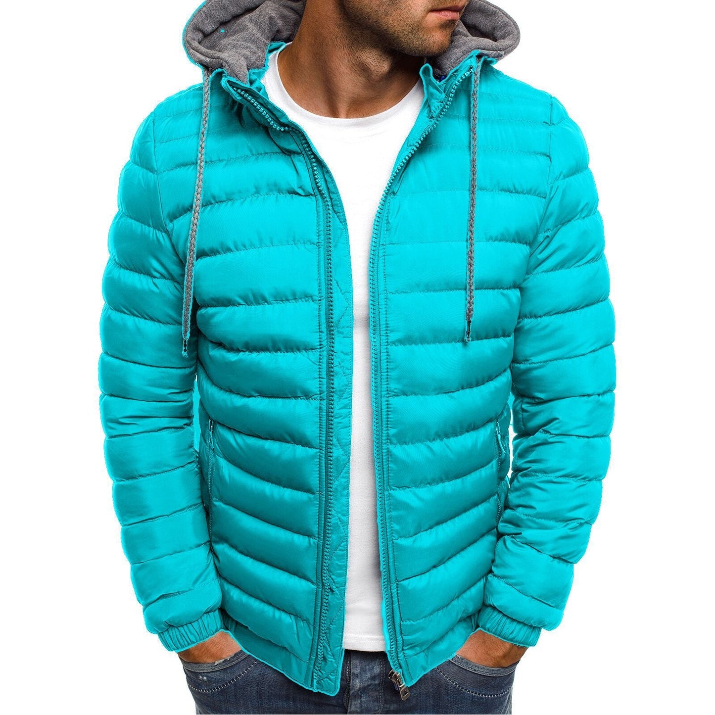 Herren Übergangsjacke Gesteppt Kapuze Sportlich Norvielle