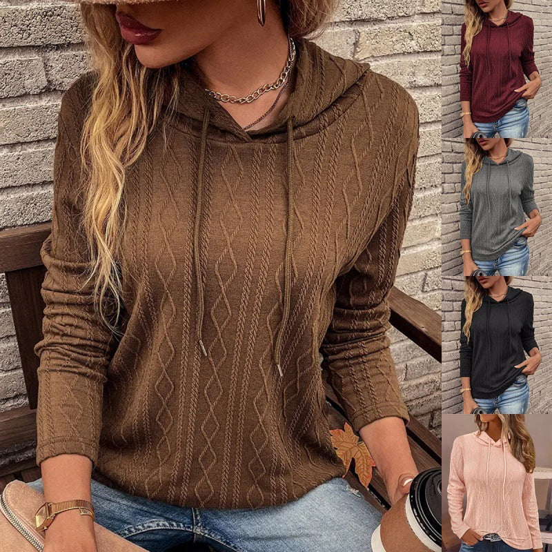 Damen Pullover mit Kordelzug und Strickmuster Grau - Norvielle