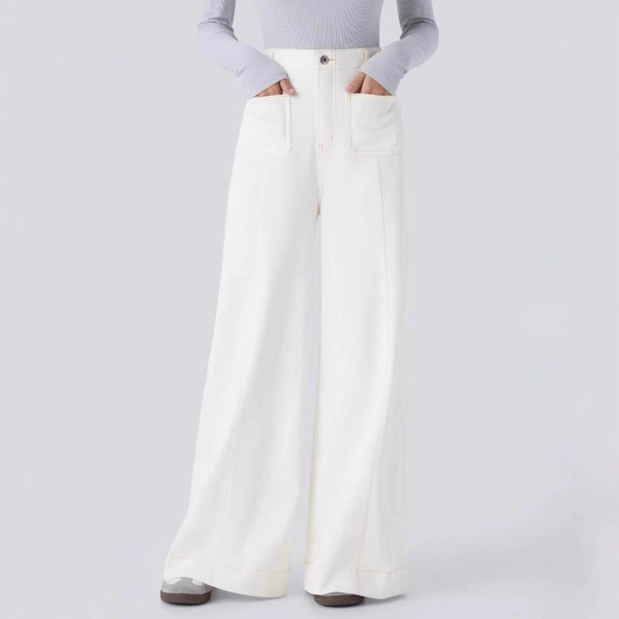 Damen Weite Jeanshose Hochtaschen Norvielle