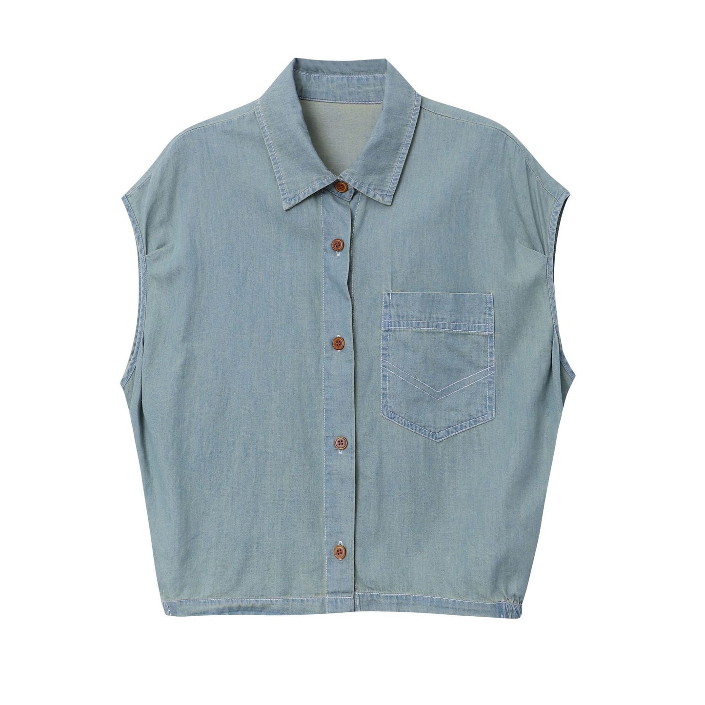 Damen Bluse Kurzarm Klassischer Hemdkragen