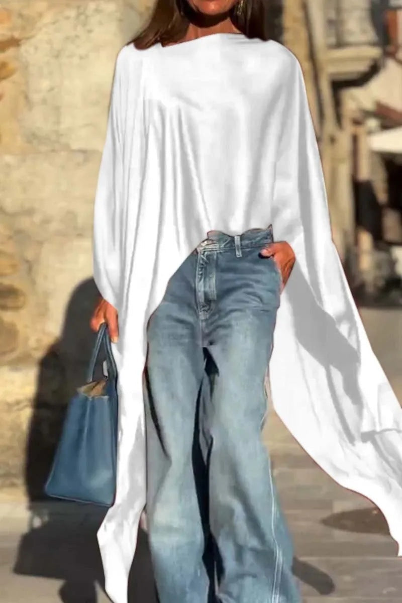 Damen Oversized-Oberteil Fließender Schnitt Norvielle