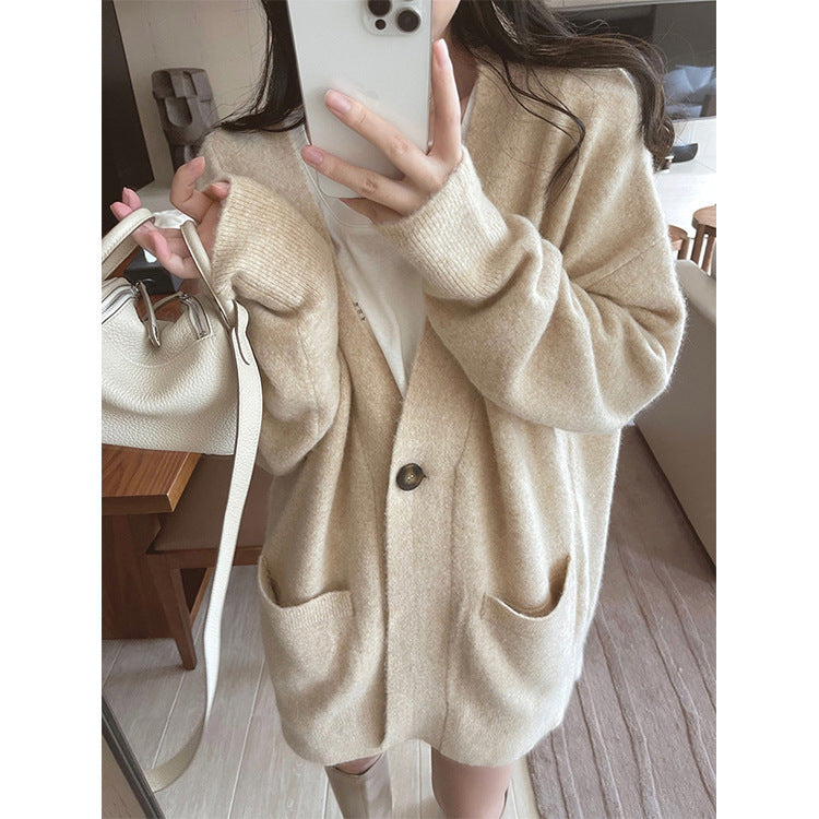 Damen Strickjacke Großes Modell Mit Taschen Norvielle