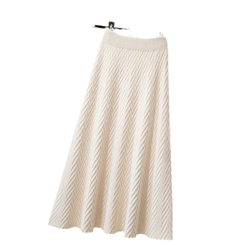 Damen Midirock Chevron-Muster Elegant