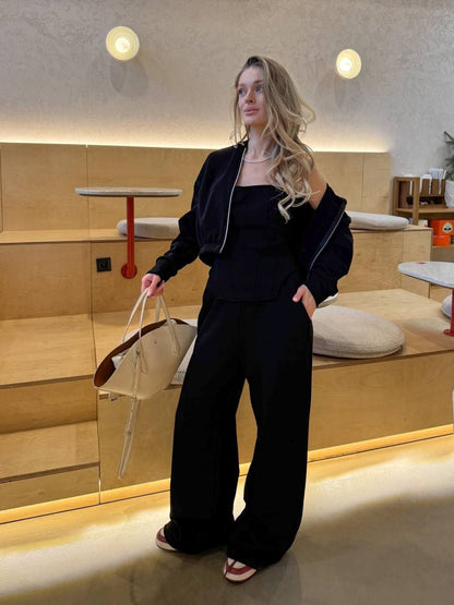 Damen Loungewear-Set mit Corsage und Hoodie Norvielle