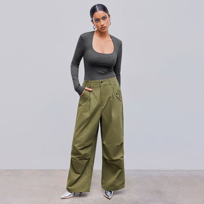 Damen Langarmshirt Rundhalsausschnitt Rippstruktur Norvielle