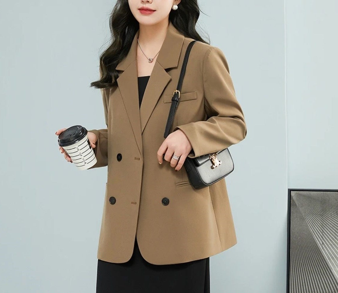 Damen Oversized Blazer Doppelter Knopfleiste Stylisch