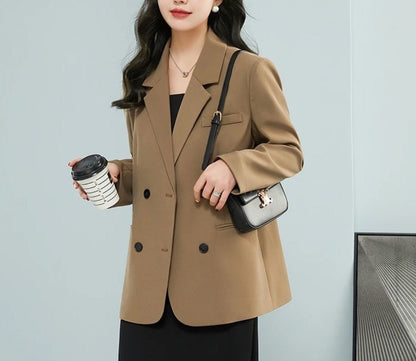 Damen Oversized Blazer Doppelter Knopfleiste Stylisch