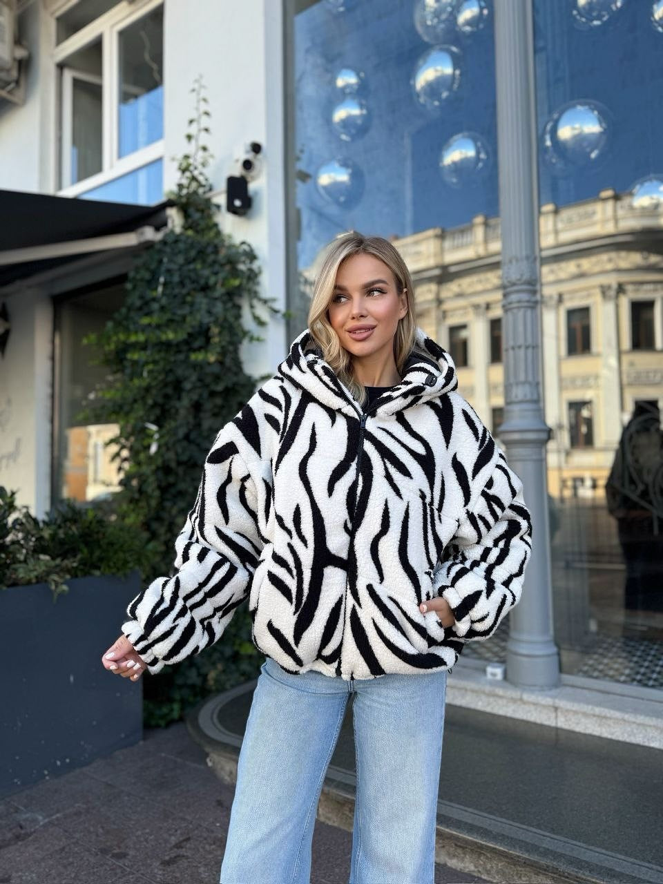 Damen Fleecejacke Kuschelig Muster Norvielle