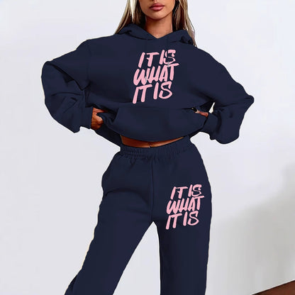 Damen Jogginganzug Statement-Print Lässiger Schnitt Norvielle