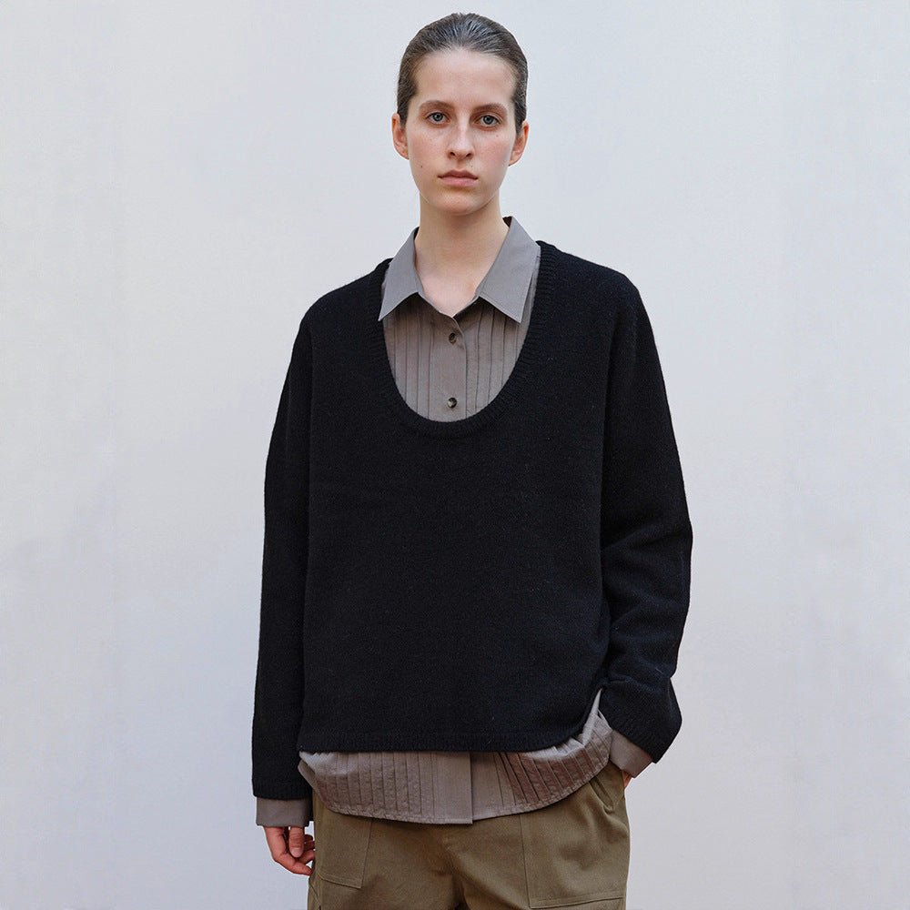 Damen Strickpullover Rundhalsausschnitt Norvielle