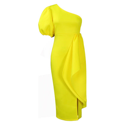 Damen Kleid Asymmetrisch Dekorativ Norvielle