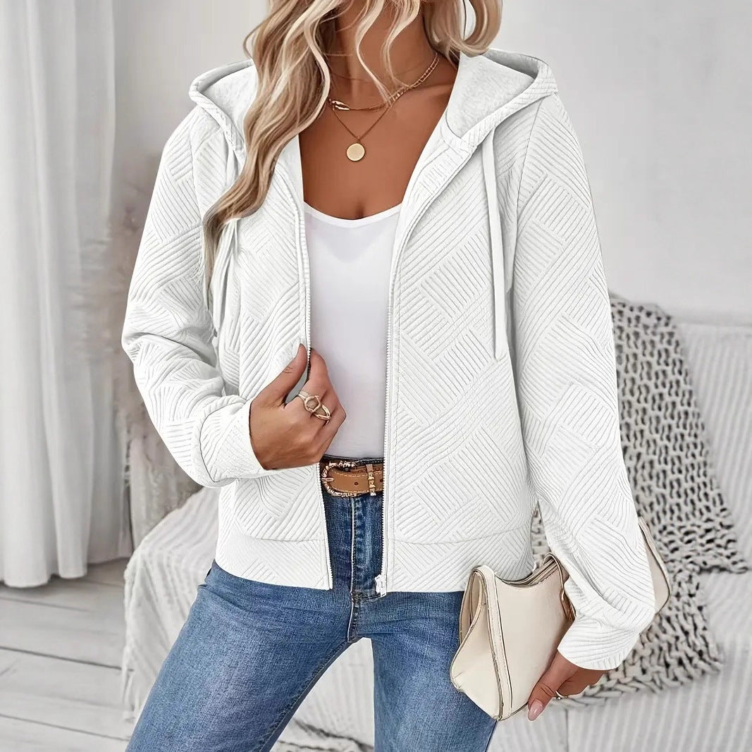 Damen Sportkapuzenjacke Strukturiertes Design Praktische Taschen