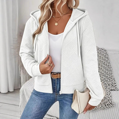 Damen Sportkapuzenjacke Strukturiertes Design Praktische Taschen