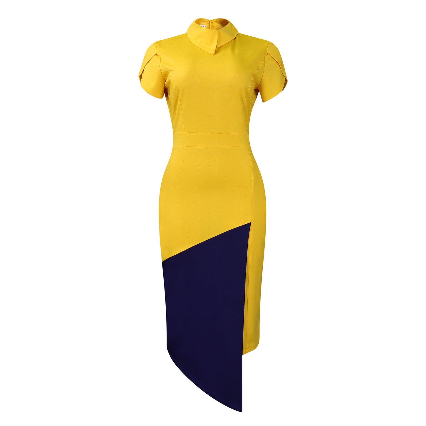 Damen Etuikleid Asymmetrisch Elegant Norvielle