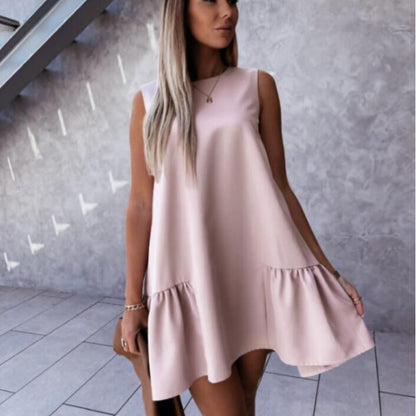 Damen Sommerkleid Rüschensaum Leicht Norvielle