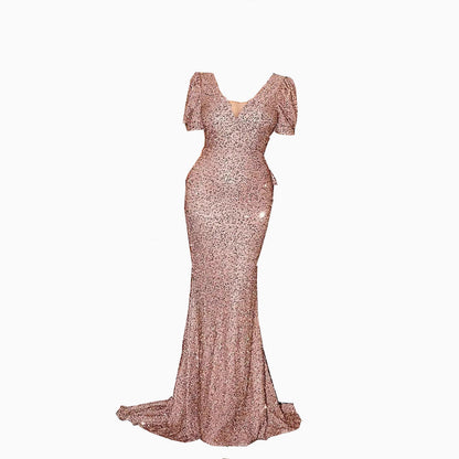 Damen Abendkleid Paillettenbesatz Figurbetont