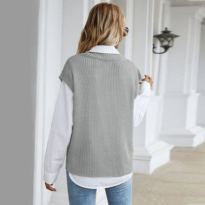 Damen Wickelstrickpullover V-Ausschnitt Voluminöse Ärmel Norvielle