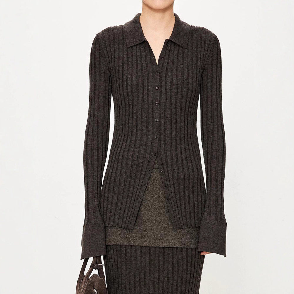 Damen Rippstrickhemden Slim Fit Norvielle - Norvielle