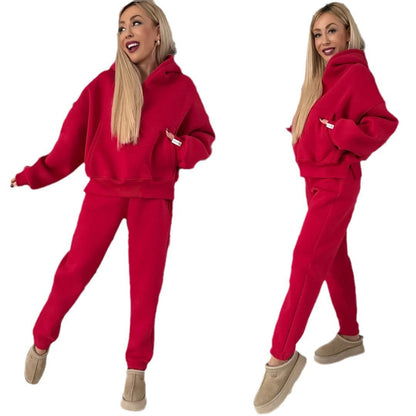Damen Hoodie mit hohem Kragen und Jogginghose Norvielle