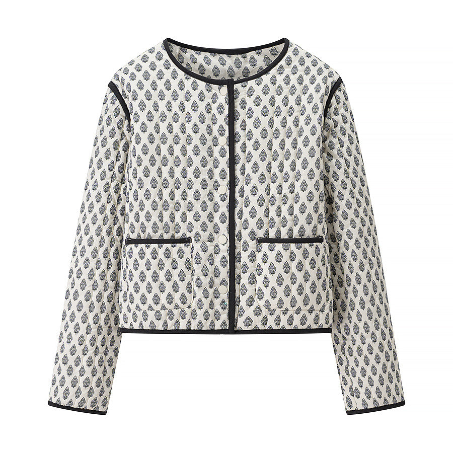 Damen Steppjacke Muster Praktische Taschen Norvielle - Norvielle