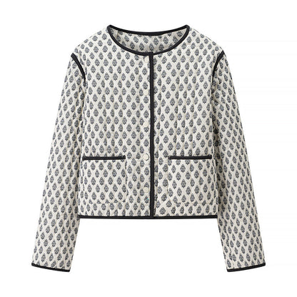 Damen Steppjacke Muster Praktische Taschen Norvielle - Norvielle