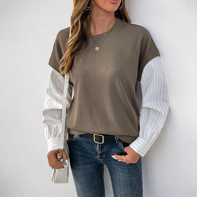 Damen Oberteil Lagenlook Krempelärmel Norvielle - Norvielle